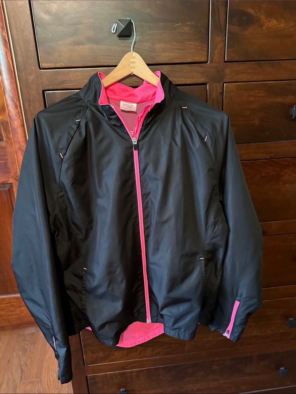 Danskin Now Black Jacket with Pink Trim - women's Lightweight jacket